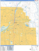 Grand Rapids  Wall Map Basic Style